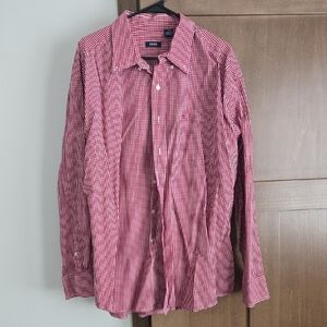 Izod Red and White Plaid Shirt